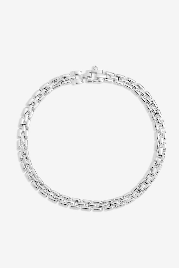 Simply Silver Sterling Silver 925 Polished Gate Chain Bracelet