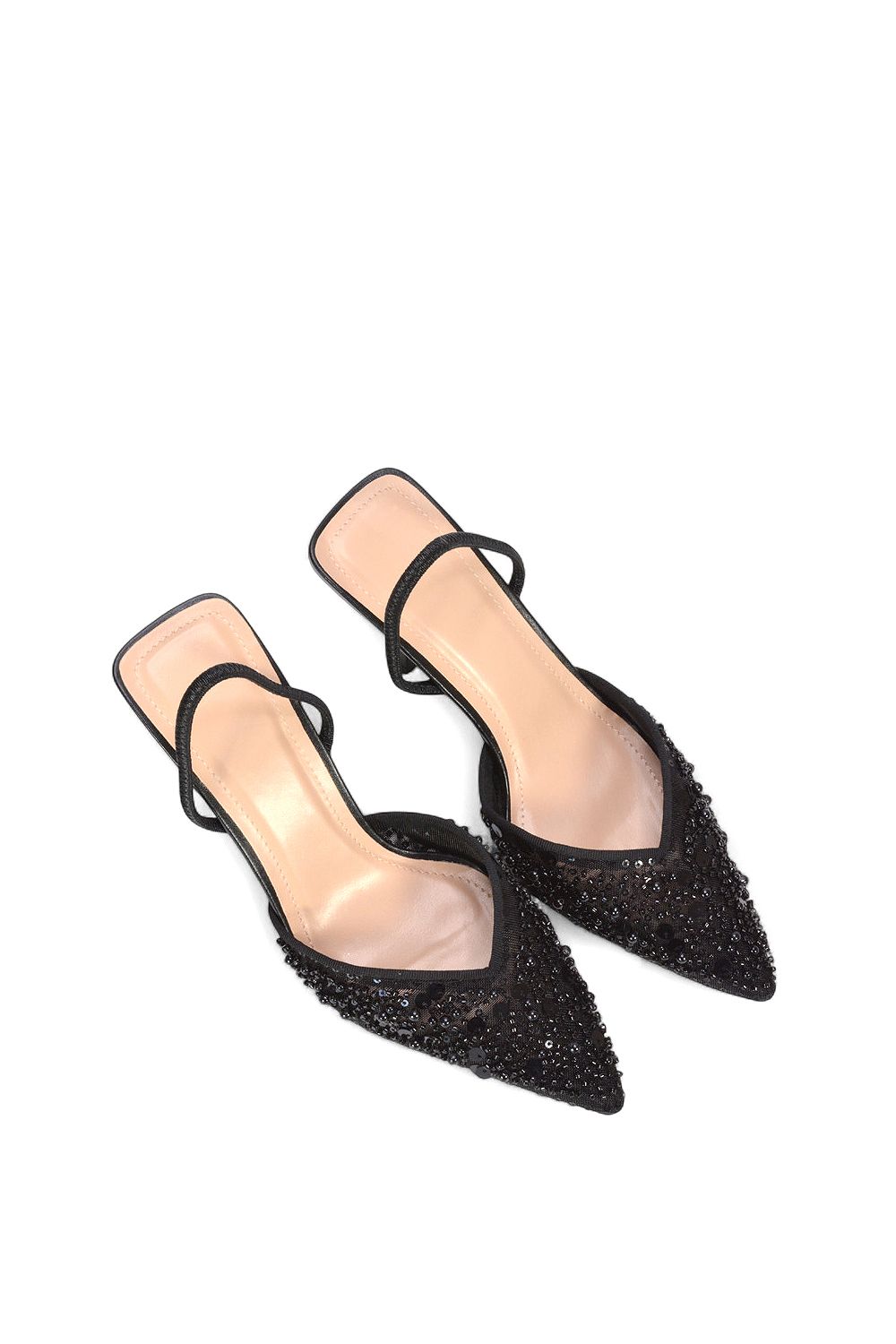 XY London 'Gaynor' Stiletto Heel Slingback Sequin Court Shoes image 6