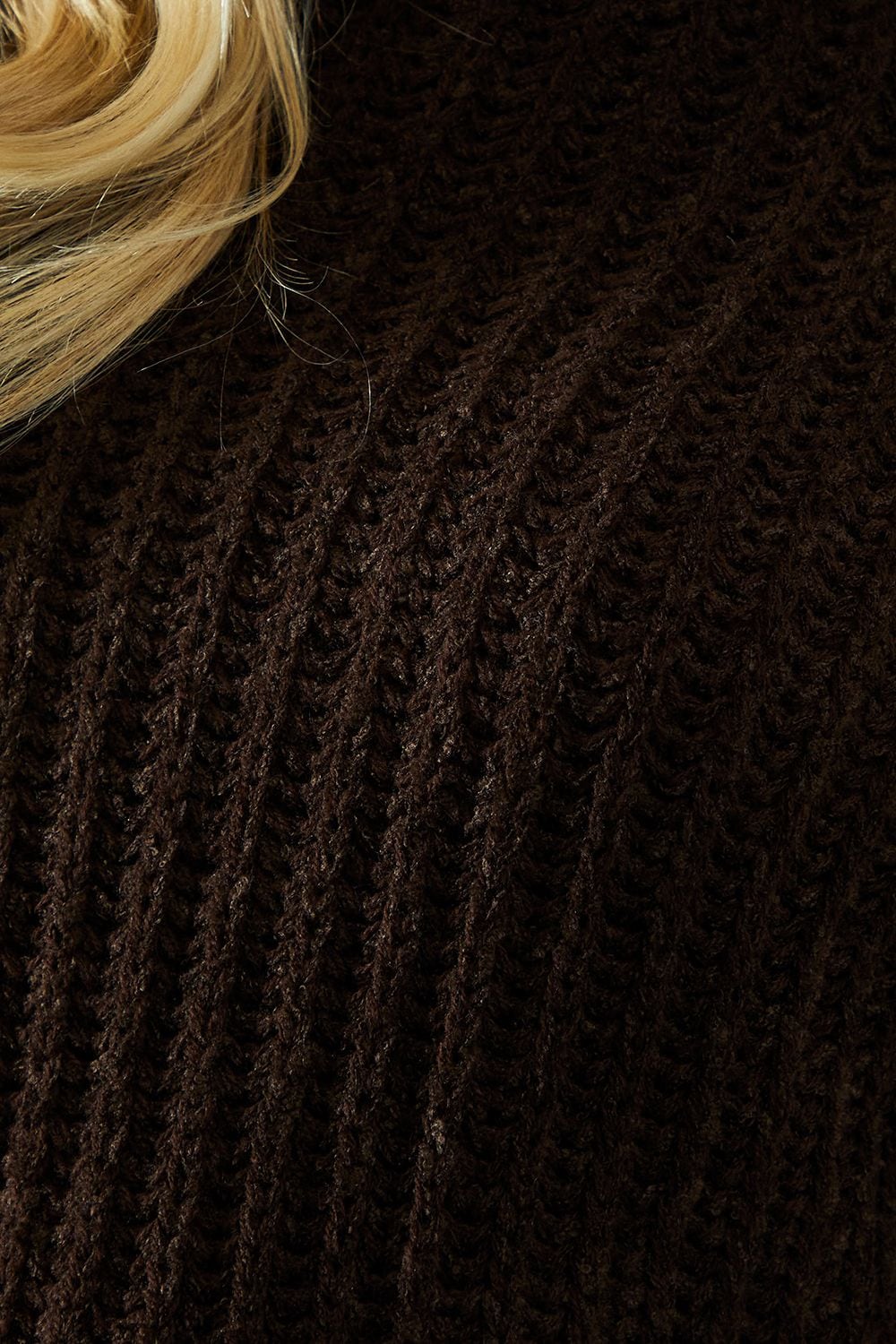 MissPap Knitted Tie Sleeve Oversized Jumper Chocolate image 5