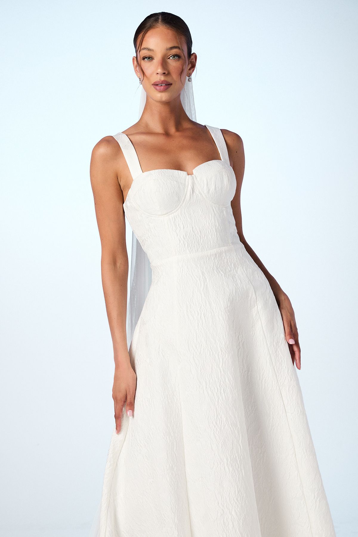 Coast Sweetheart Full Skirted Jacquard Wedding Dress Ivory image 2