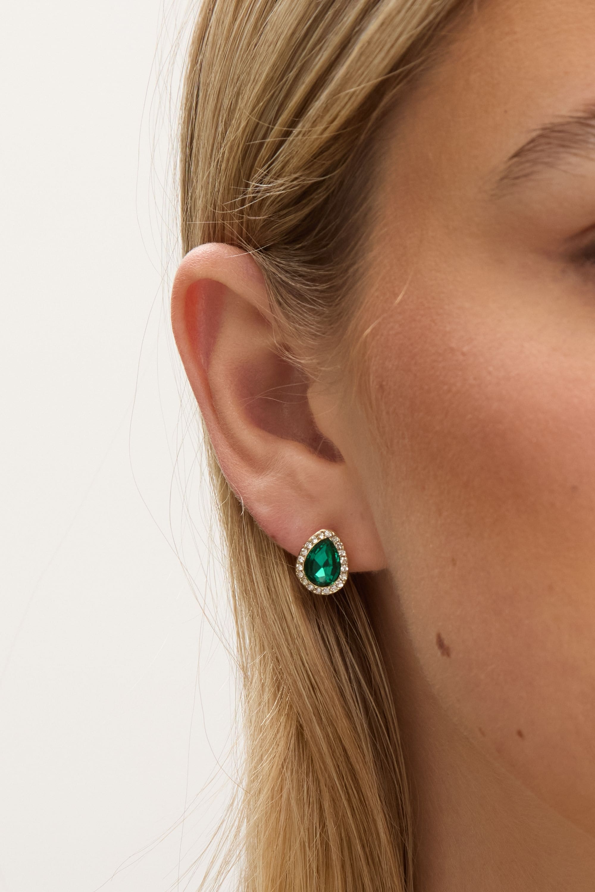 Jon Richard Gold Plated and Emerald Pear Drop Trio Set - Gift Box image 6