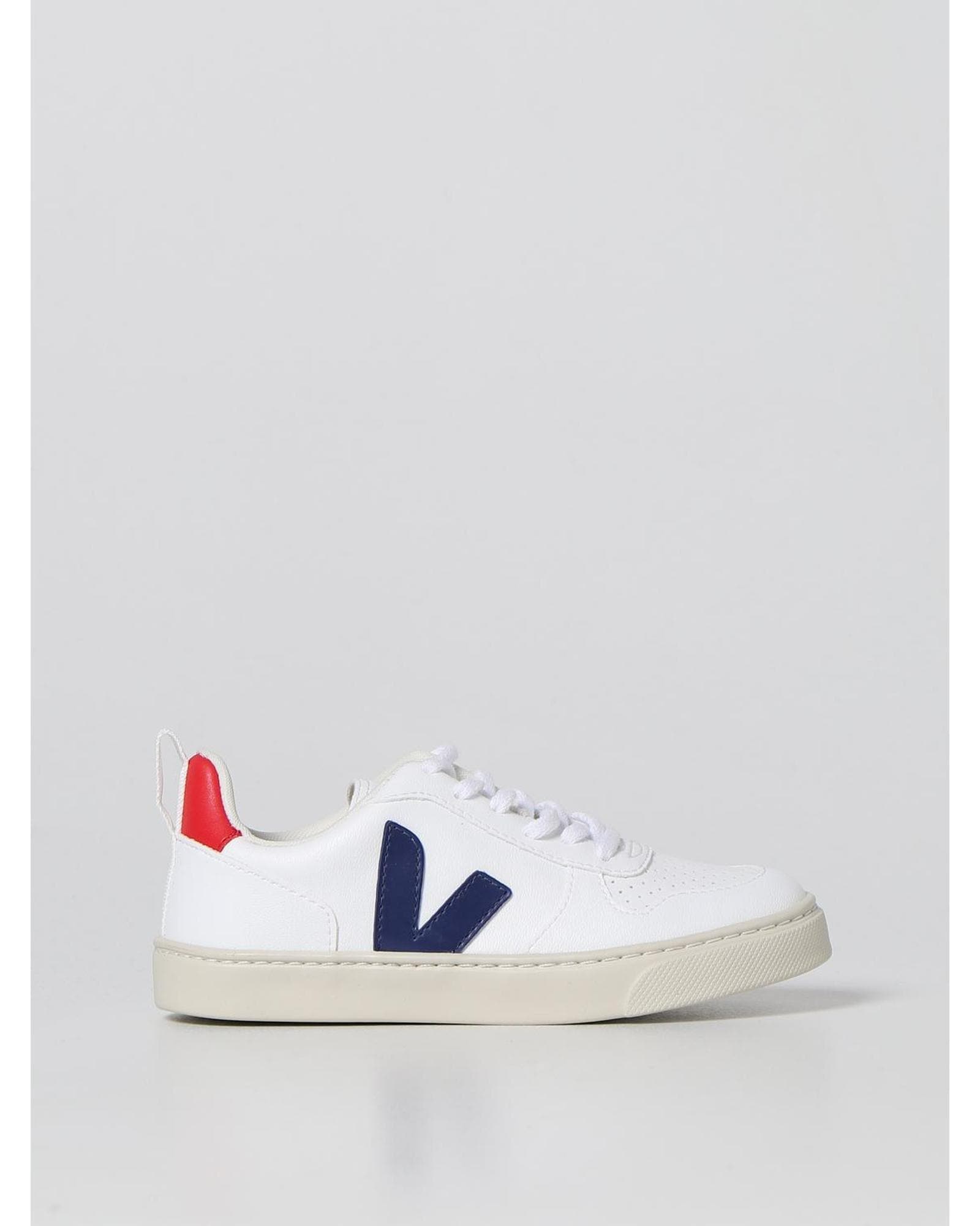 Veja V10 Leather Sneaker Kids - White Footwear image 1