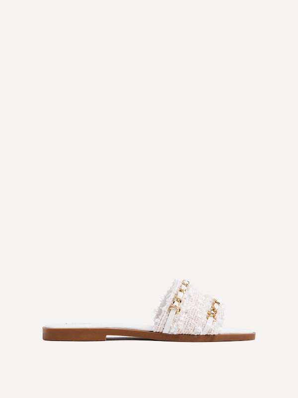 Linzi Lola White Faux Leather Slider