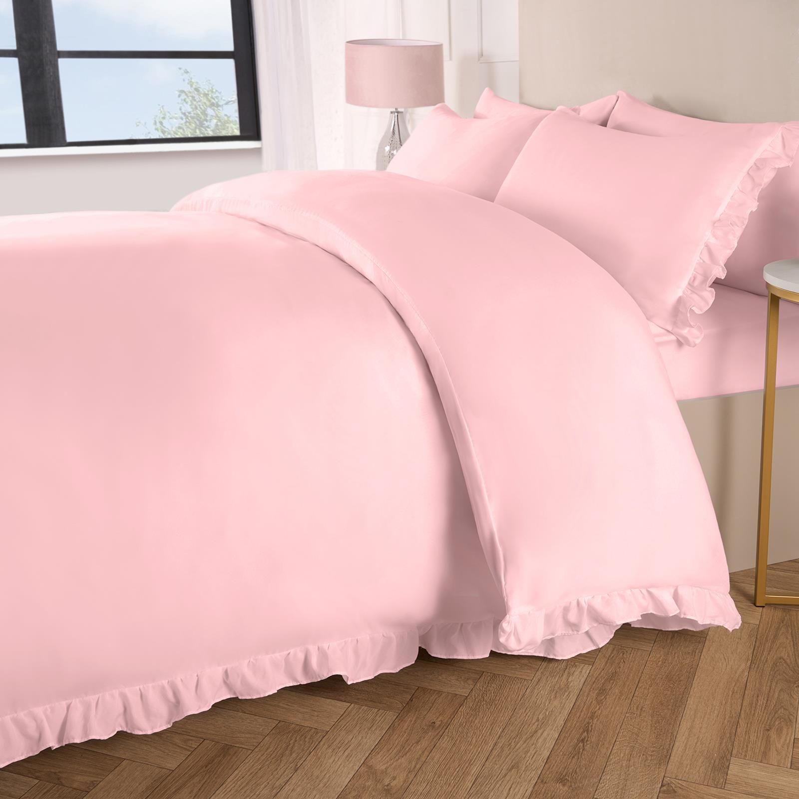 OHS Frill Edge Decor Duvet Cover with Pillowcase Bedding Set image 4
