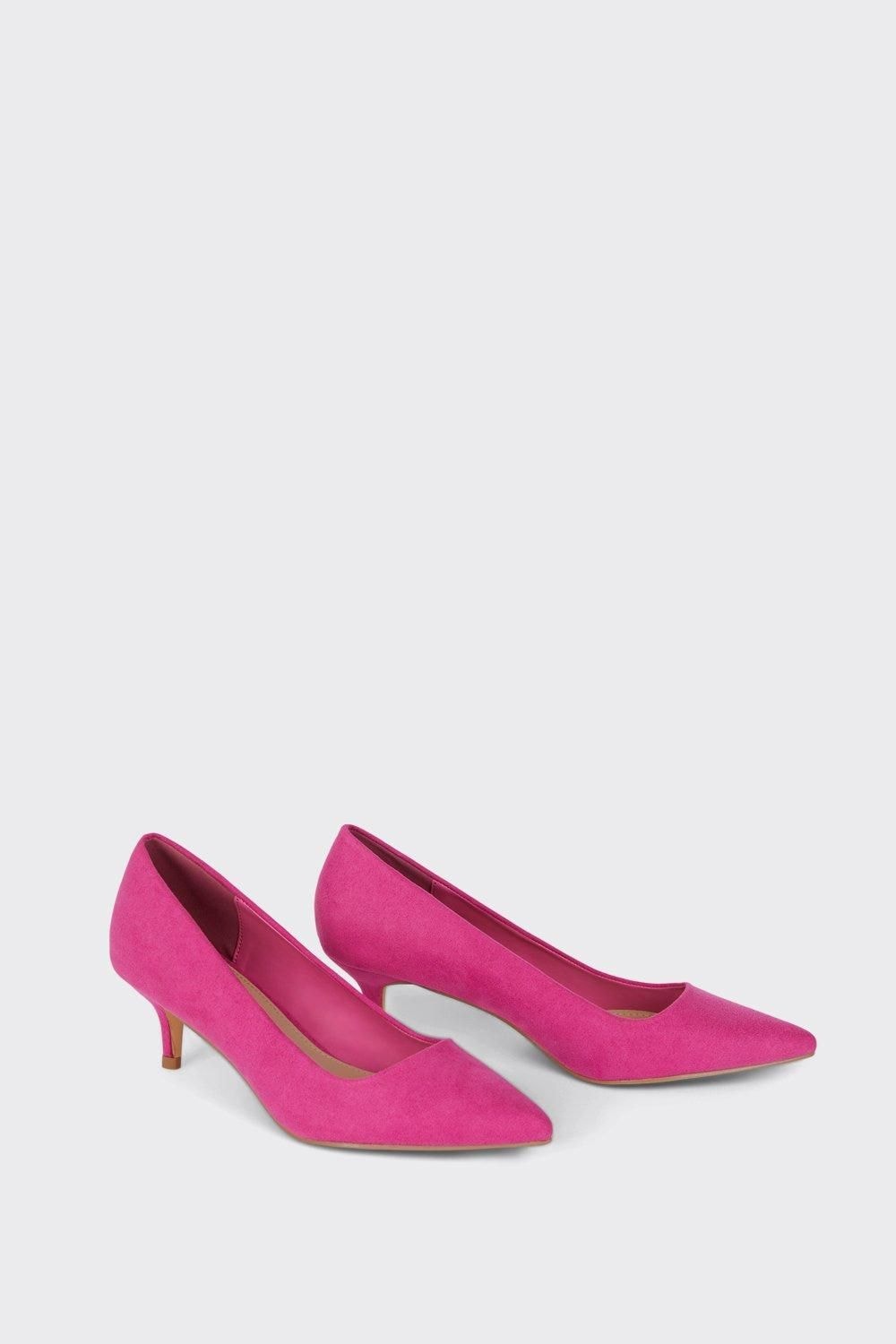 Dorothy Perkins Dove Kitten Heel Court Shoes Pink image 3