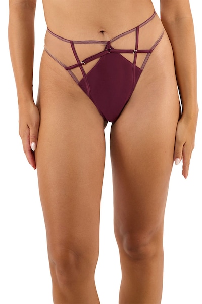 Playful Promises Ramona Wine 'High Waist Thong'