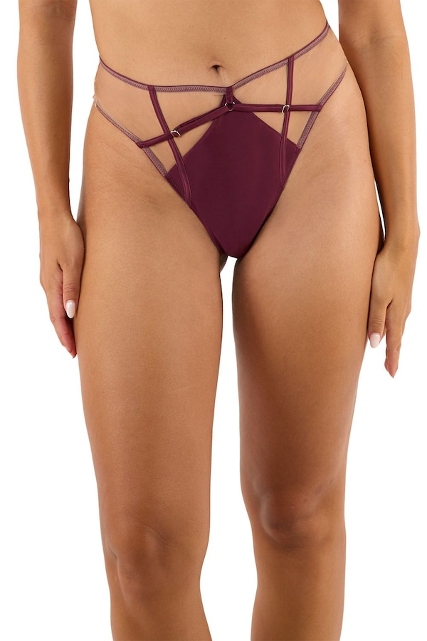 Playful Promises Ramona Wine 'High Waist Thong'