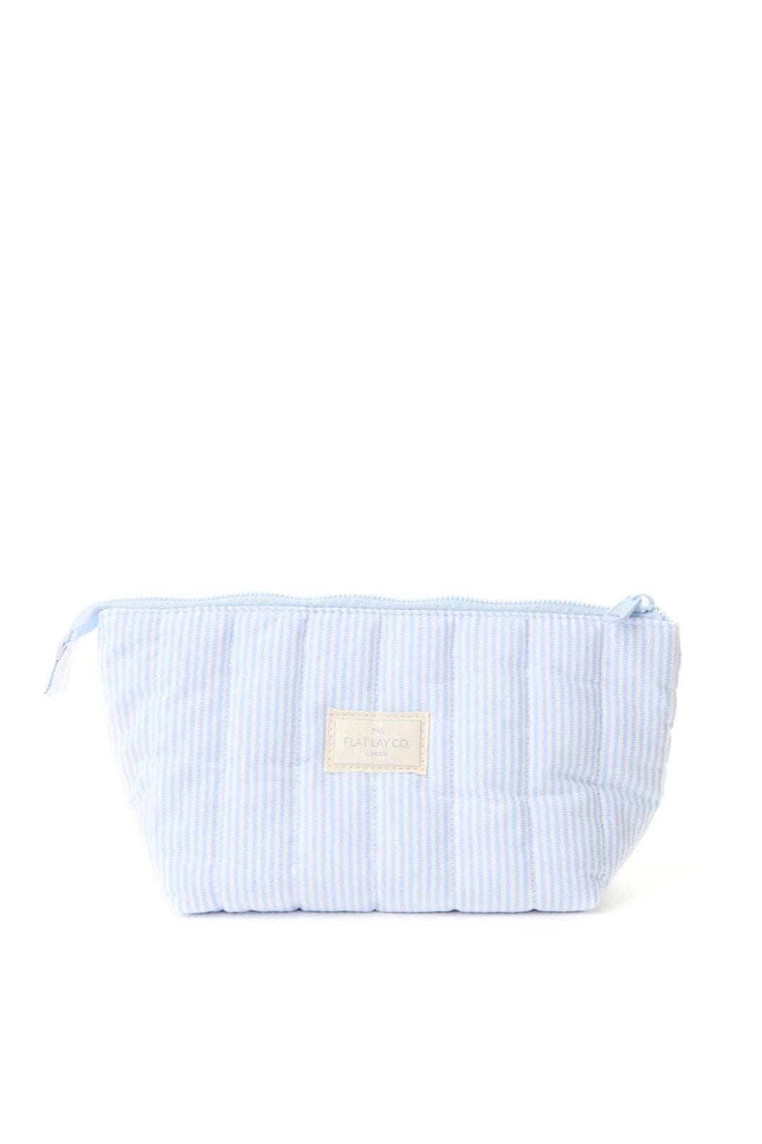 The Flat Lay Co Essential Makeup Pouch - Cozy Cotton Blue Stripes Multi image 1