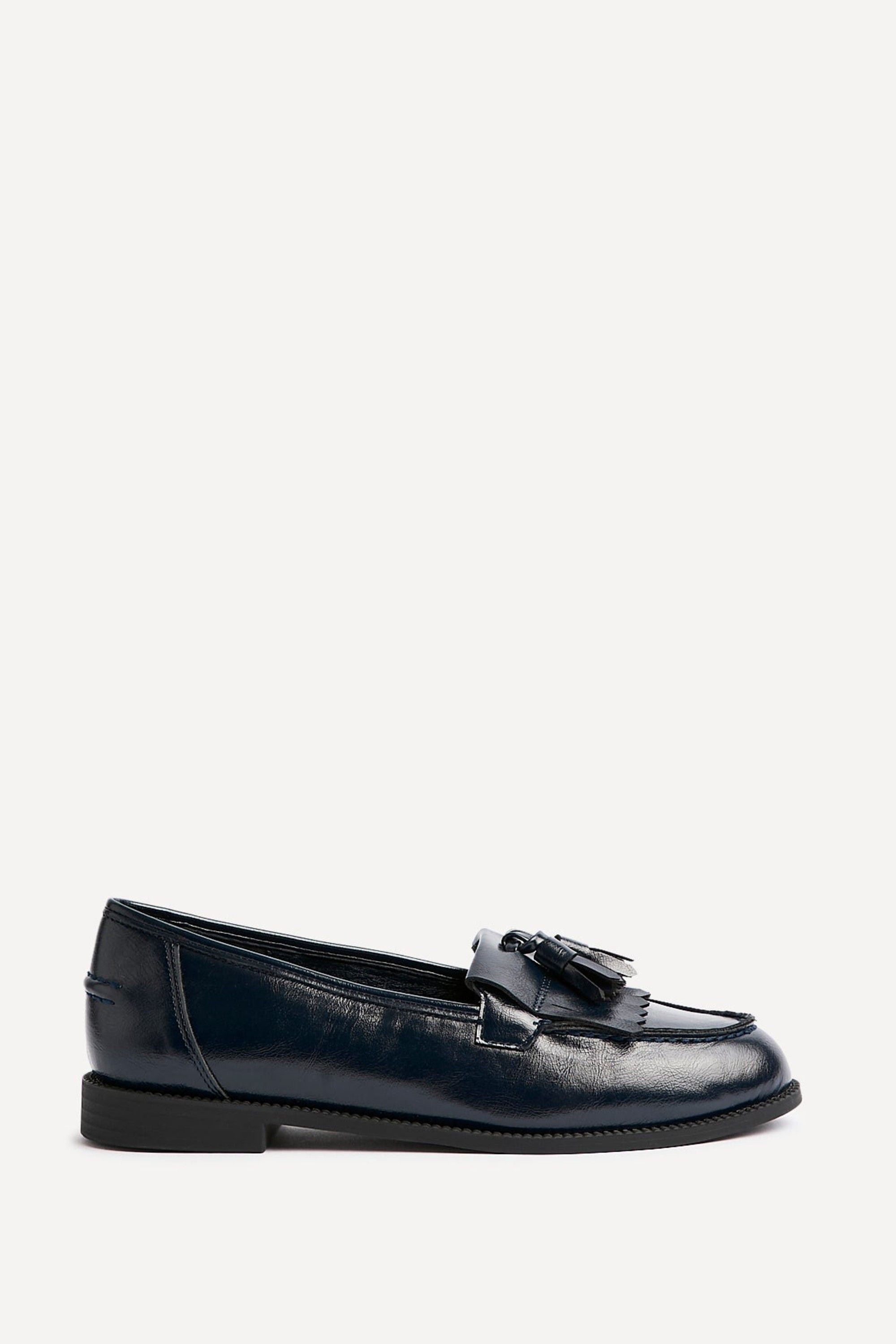 Linzi Rosemary Navy Faux Leather Classic Slip On Loafer image 1
