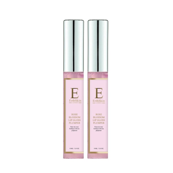 Erth Skin London Rose Glow Facial Oil 30ml, Rose Eye Pads & Lip Plumper 8ml