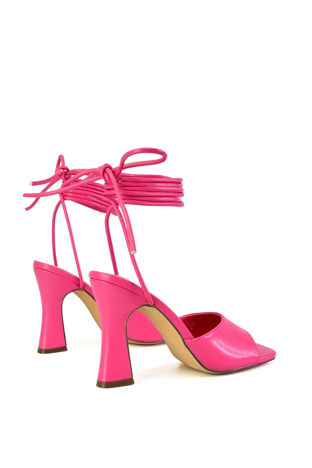 XY London 'Flora' Strappy Lace Up Block High Heels With a Square Toe image 4