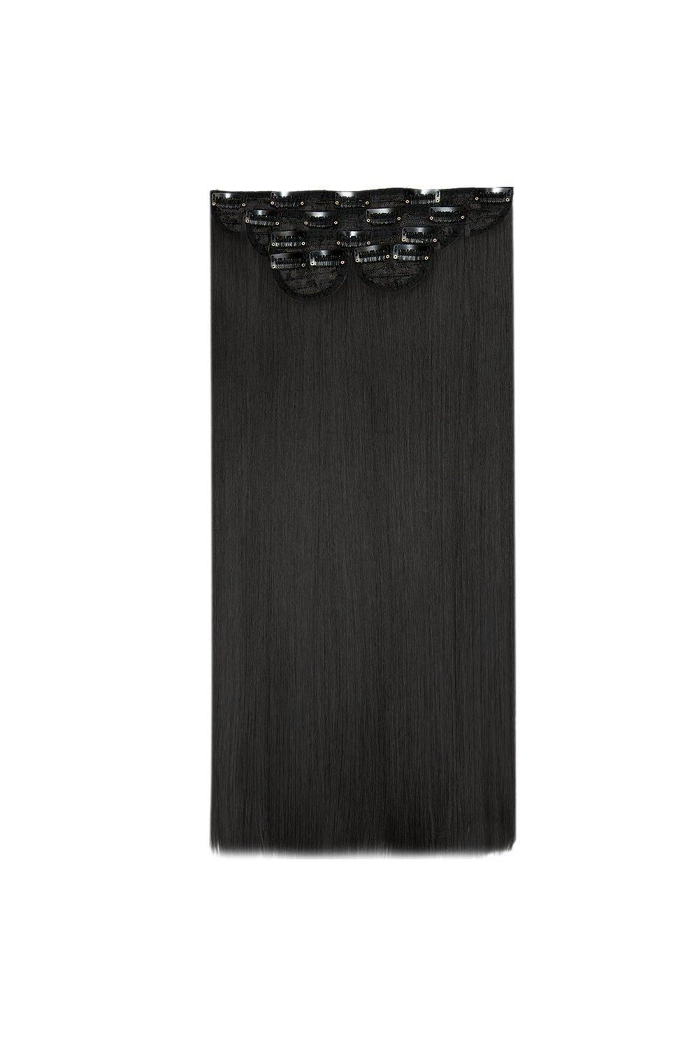 Lullabellz Super Thick 22" 5 Piece Straight Clip In Extensions Natural Black image 1