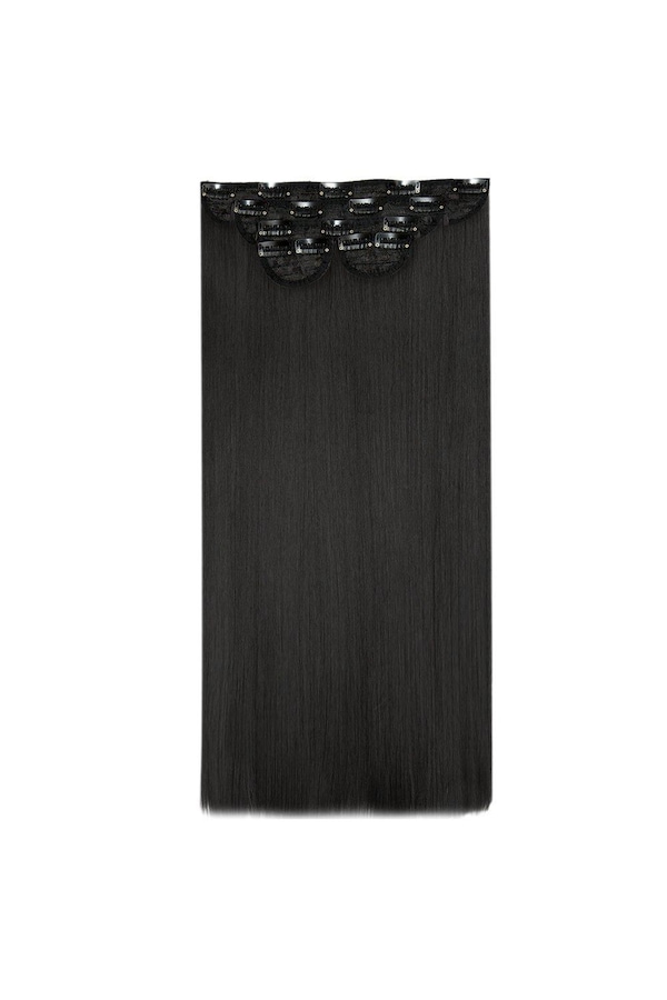 Lullabellz Super Thick 22" 5 Piece Straight Clip In Extensions Natural Black