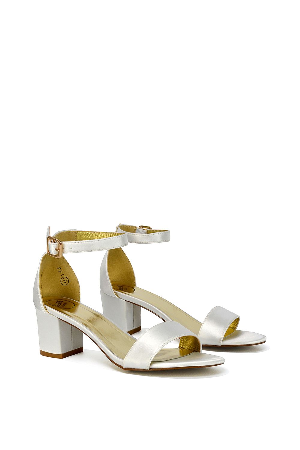 XY London 'Rita' Buckle Up Ankle Strap Low Mid-Block High Heel Sandals image 2