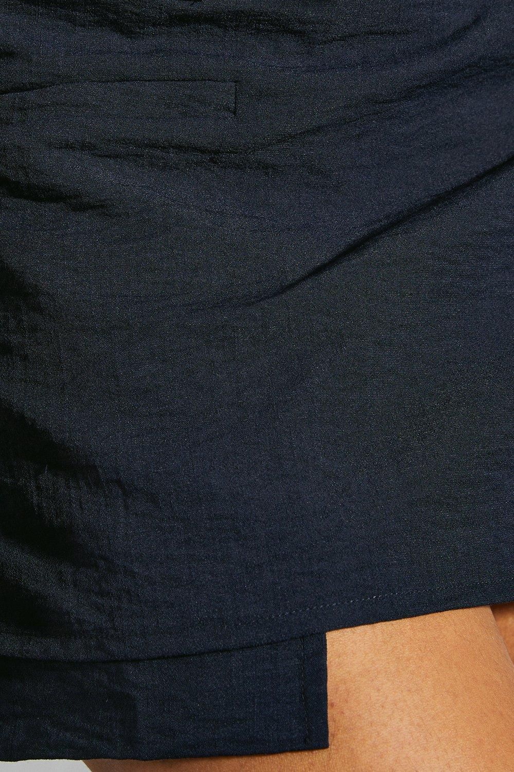 MissPap Linen Look Split Hem Mini Skirt Navy image 5