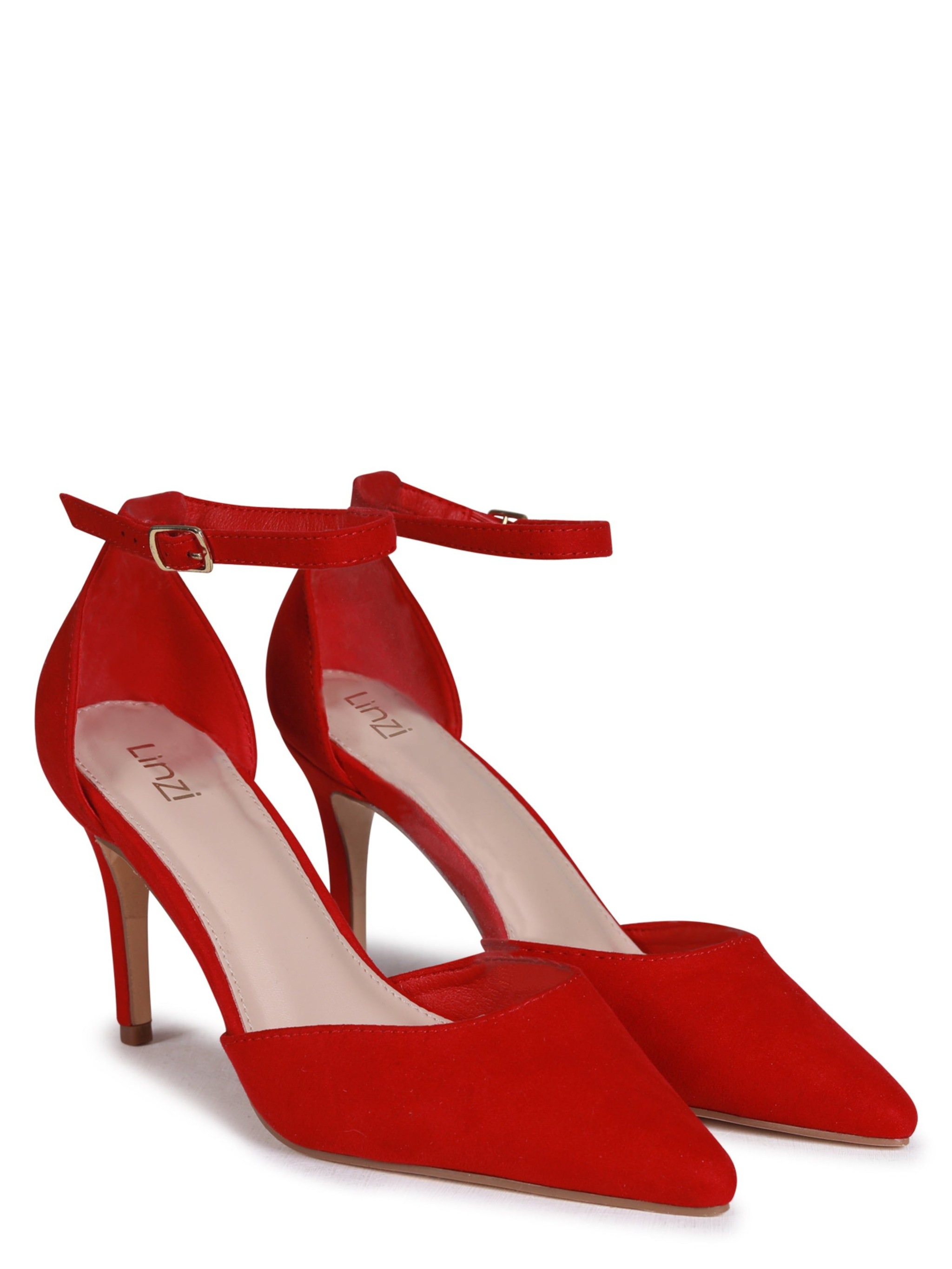 Linzi Maci Red Faux Suede Stiletto Court Heel image 3