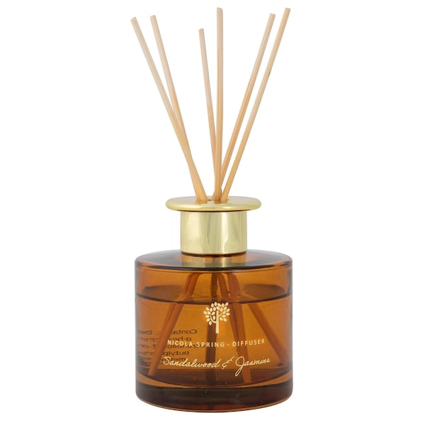 Nicola Spring 200ml Sandalwood & Jasmine Reed Diffuser - Sweet Creamy Relaxing Scent