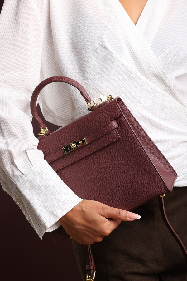 Where's That From 'Lluvia' Top Handle Satchel Mini Tote Bag with Turn-Lock Closure