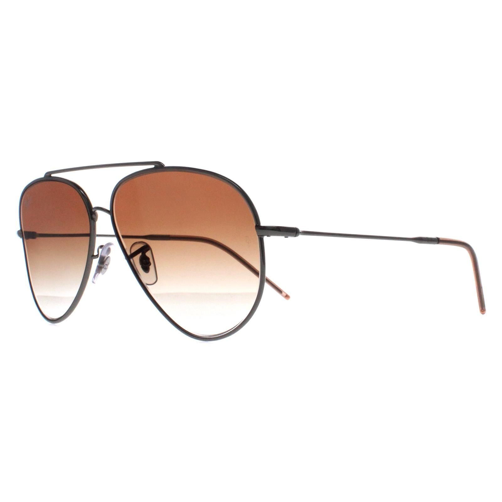 Ray-Ban Aviator Gunmetal Brown Gradient RB0101S Aviator Reverse image 2