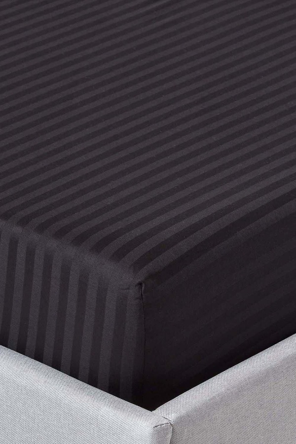 Homescapes Egyptian Cotton Satin Stripe Fitted Sheet 12 inch 330 Thread Count