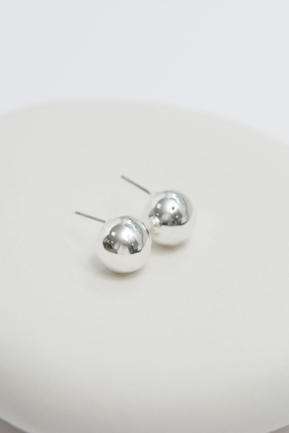 Jon Richard Jon Richard Polished Silver Orb Stud Earrings image 4