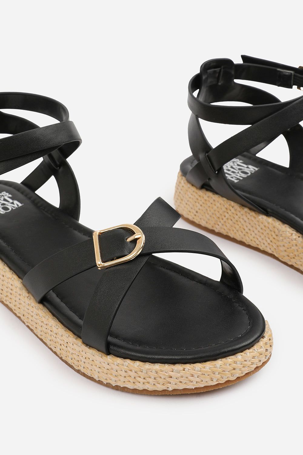 Where's That From 'Sofia' Wide Fit Cross Over Buckle Strap Sandals image 4