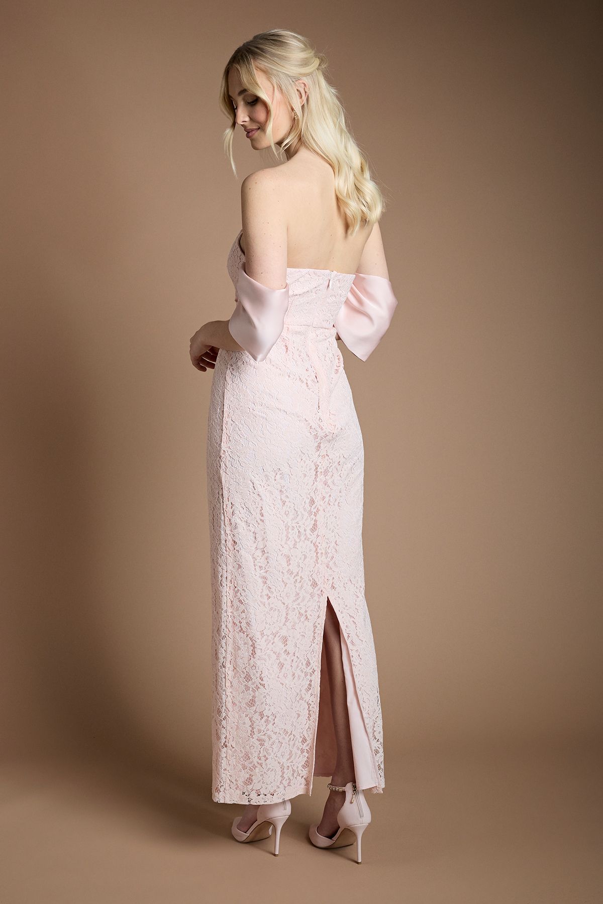 Coast Lace Bardot Bridesmaid Dress Blush image 3