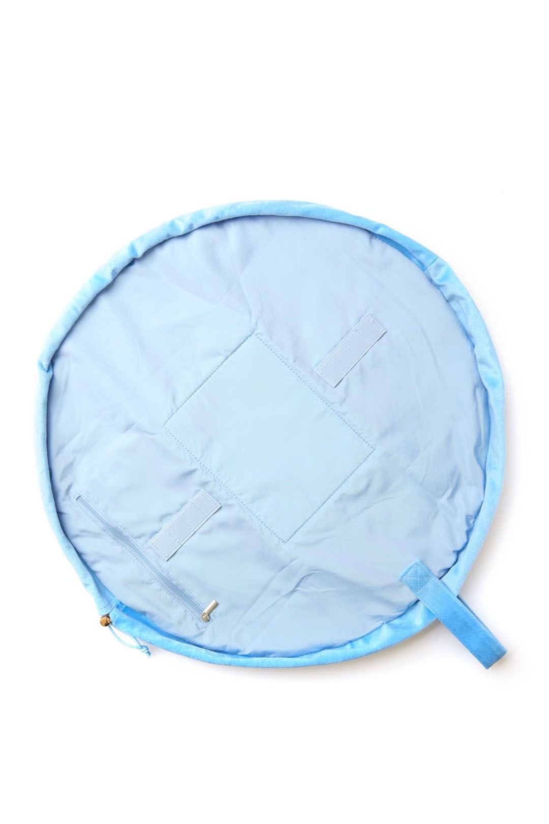 The Flat Lay Co Drawstring Makeup Bag - Ditsy Bows Blue Embroidered Velvet Multi image 7