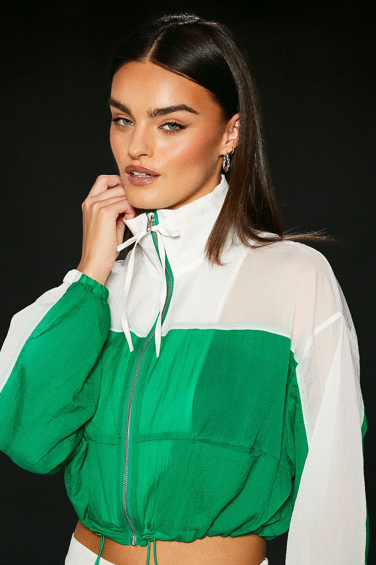RUNWAY 1.8.1.8 Runway 1.8.1.8 Wind Breaker Crop Bomber Green image 4