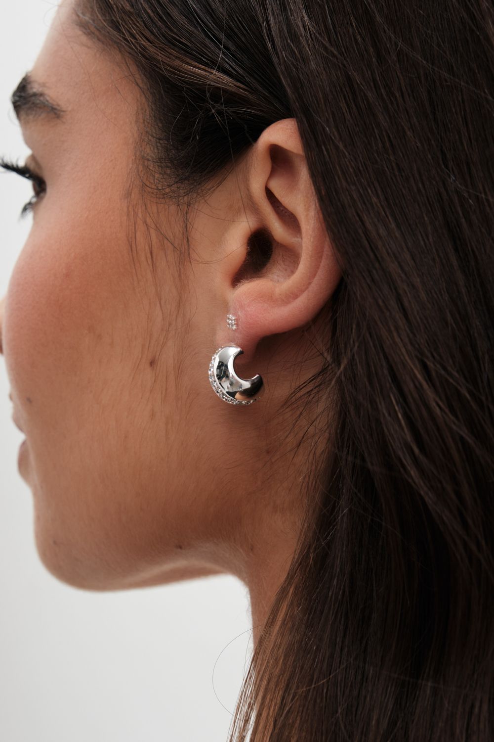 Jon Richard Jon Richard Gold Polished Crystal Dome Stud Earrings image 3