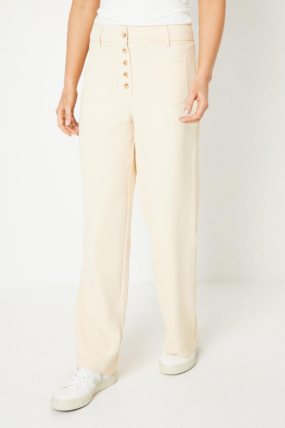 Oasis Button Front Patch Pocket Trouser image 2