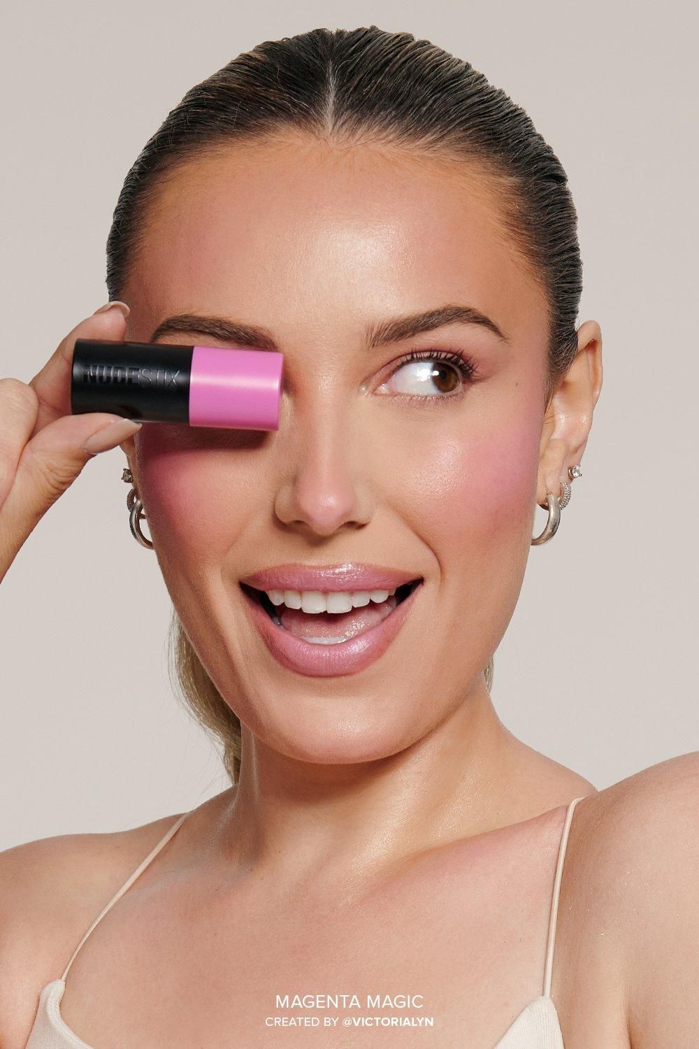 Nudestix Nudies Matte + Glow Core All Over Face Blush Magenta Magic image 7