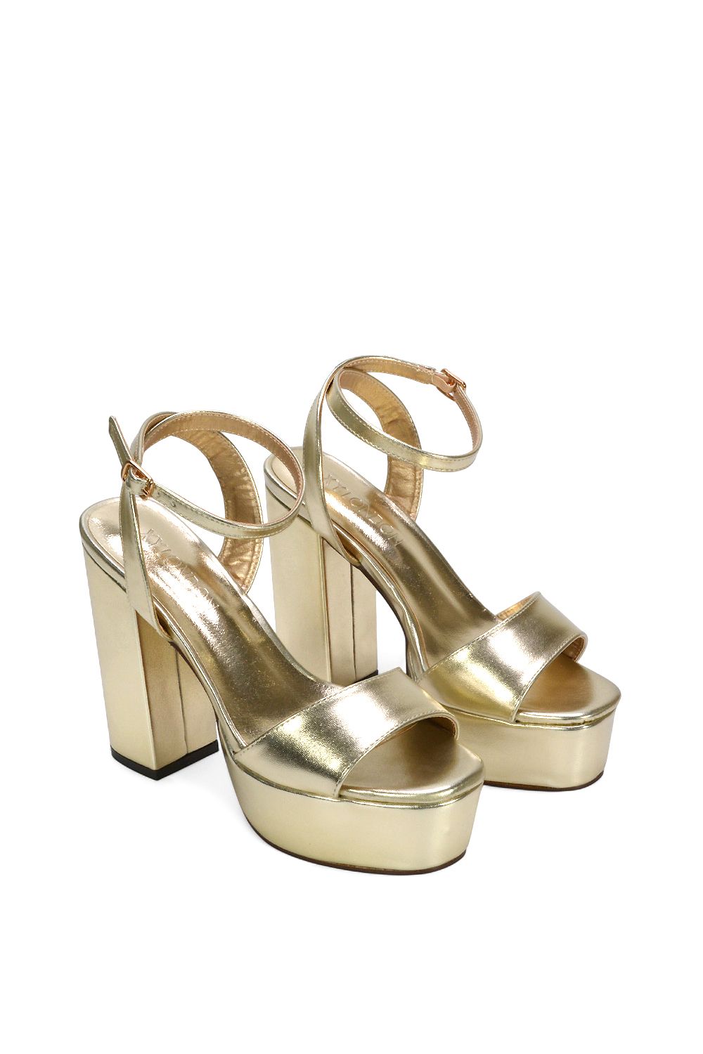 XY London 'Jayce' Strappy Chunky Block High Heel Platform Shoes With Square Toe image 5