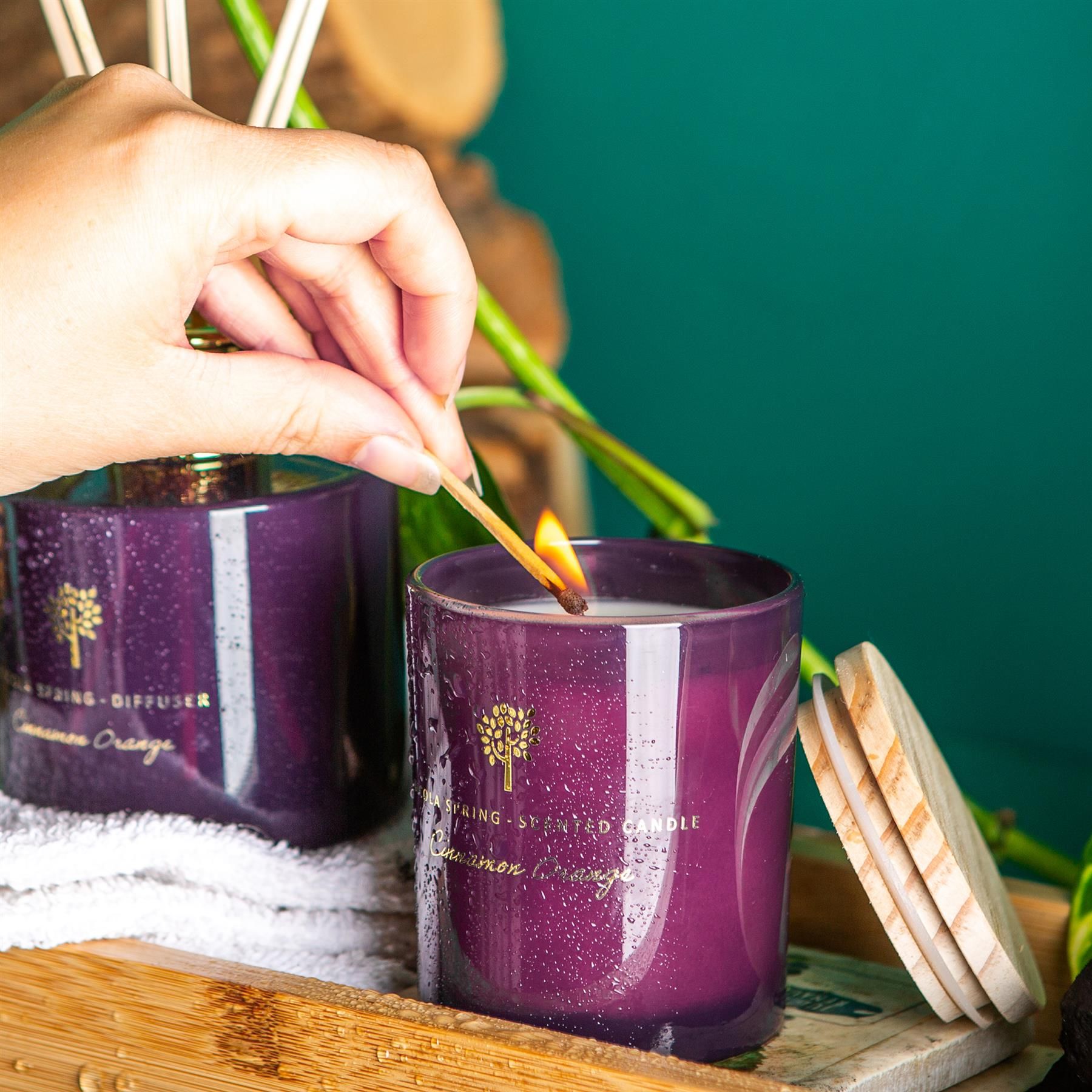 Nicola Spring Cinnamon Orange Candle & Diffuser Gift Set - 130g Jar + 200ml Diffuser image 9