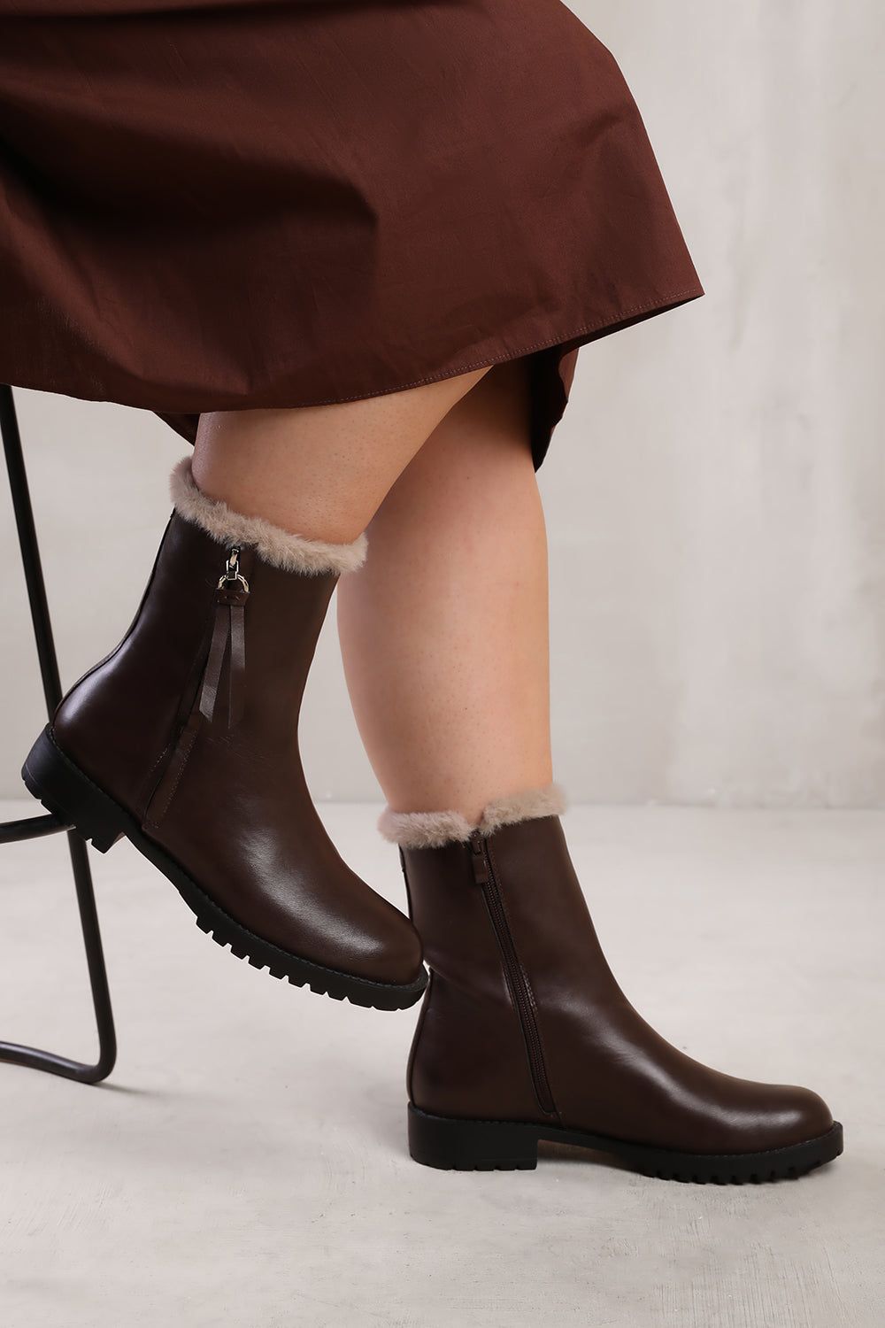 Where's That From 'Ice' Wide Fit Mid Calf Boot With Fur Trim image 4