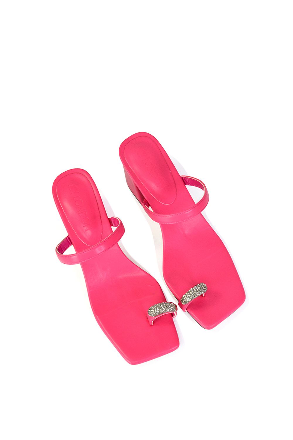 XY London 'Daiquiri' Double Strap Square Toe Ring Block Heel Sandals image 3