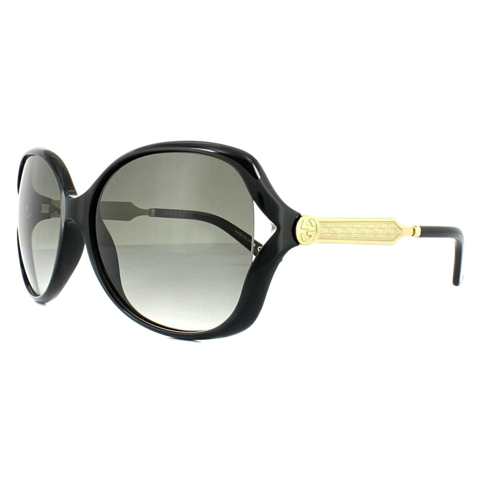Gucci Fashion Black Gold Grey Gradient Sunglasses image 2