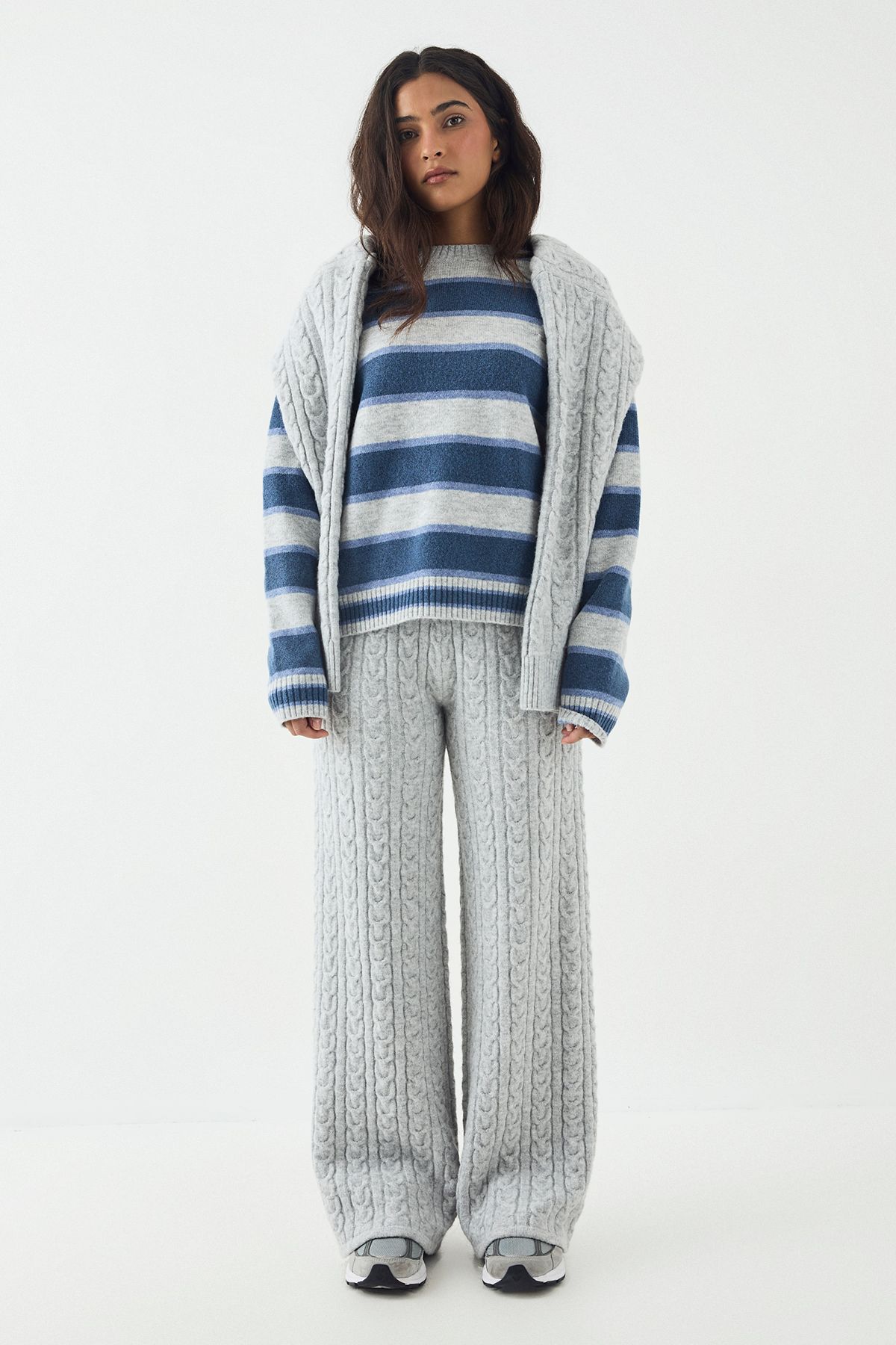 DSGN Studio DSGN Studio Stripe Knitted Jumper Charcoal image 5