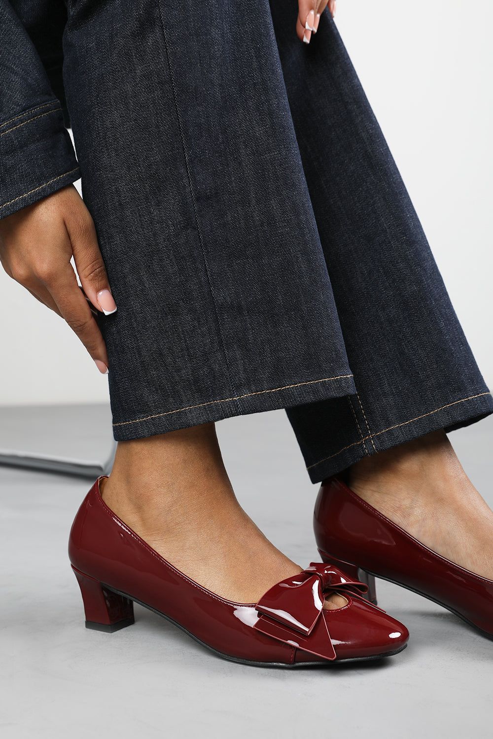 Where's That From 'Hope' Mid Heel Court Shoes With Bow Detail image 5