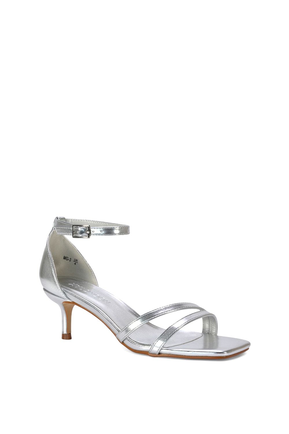 XY London 'Lea' Open Toe Strappy Low Kitten Heel Sandal Shoes image 2