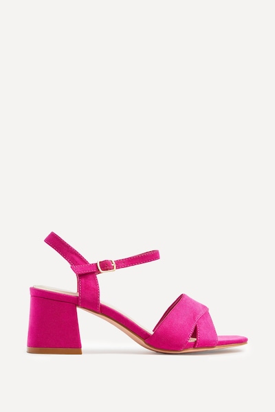 Linzi Vivian Wide Fit Pink Block Heel Sandals