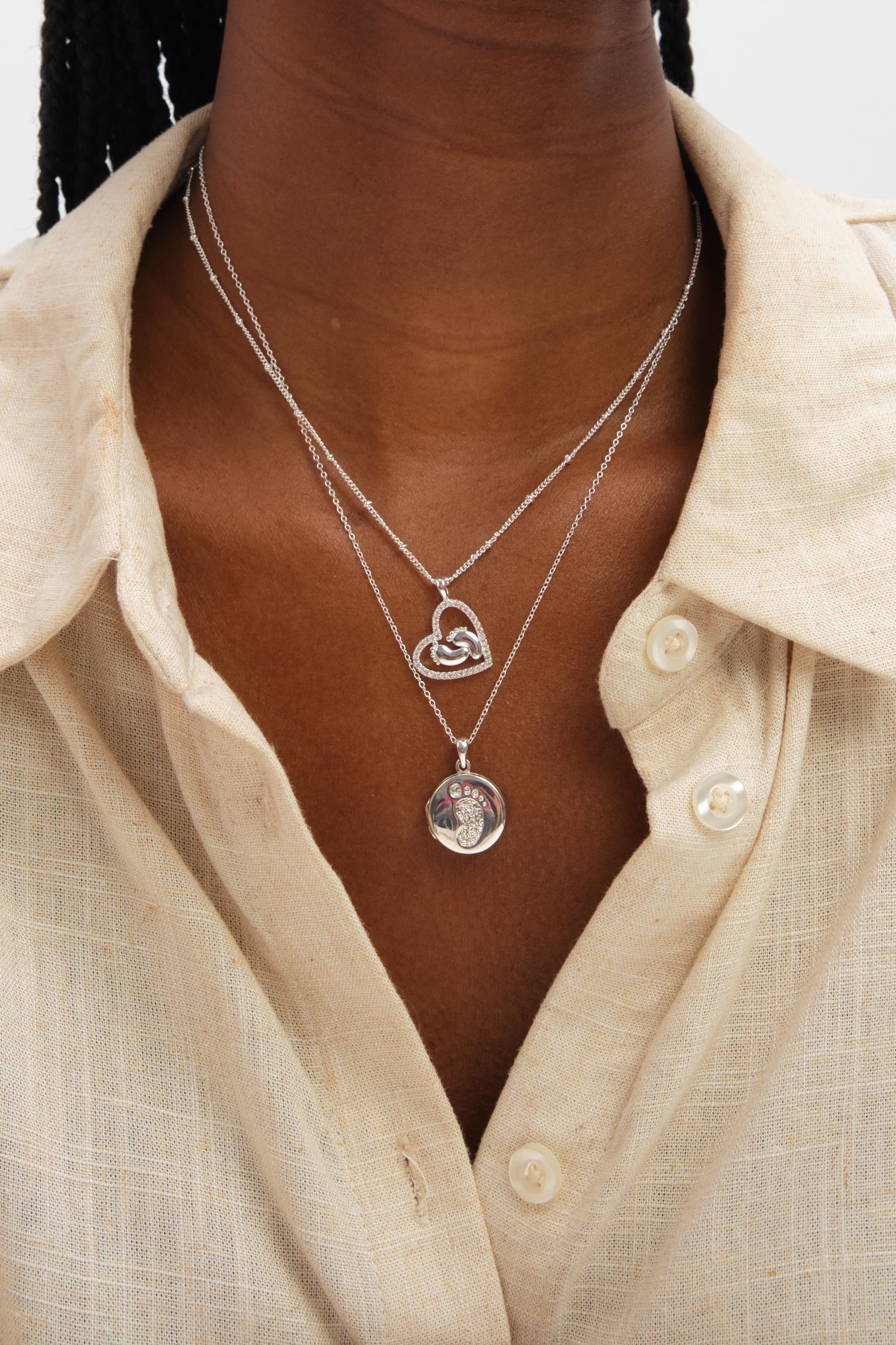 Inicio Sterling Silver Plated New Baby Locket - Gift Pouch image 3