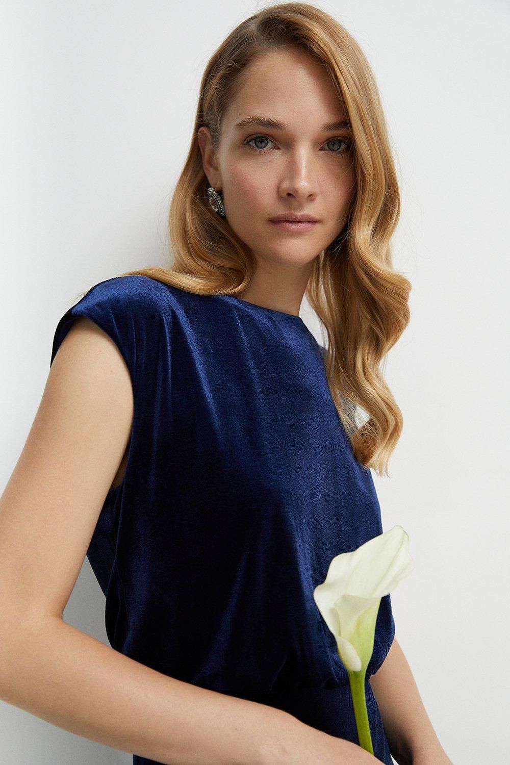 Coast Blouson Waist Bridesmaid Maxi Dress Navy image 2