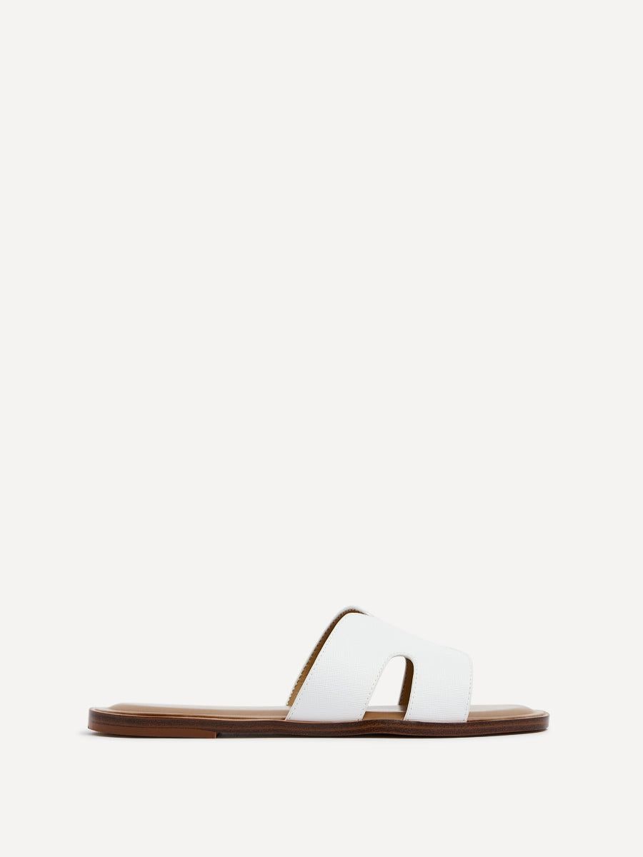 Linzi Petra White Link Flat Sandals