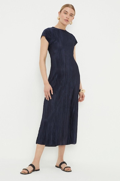 Dorothy Perkins Navy Plisse Midi Dress Navy
