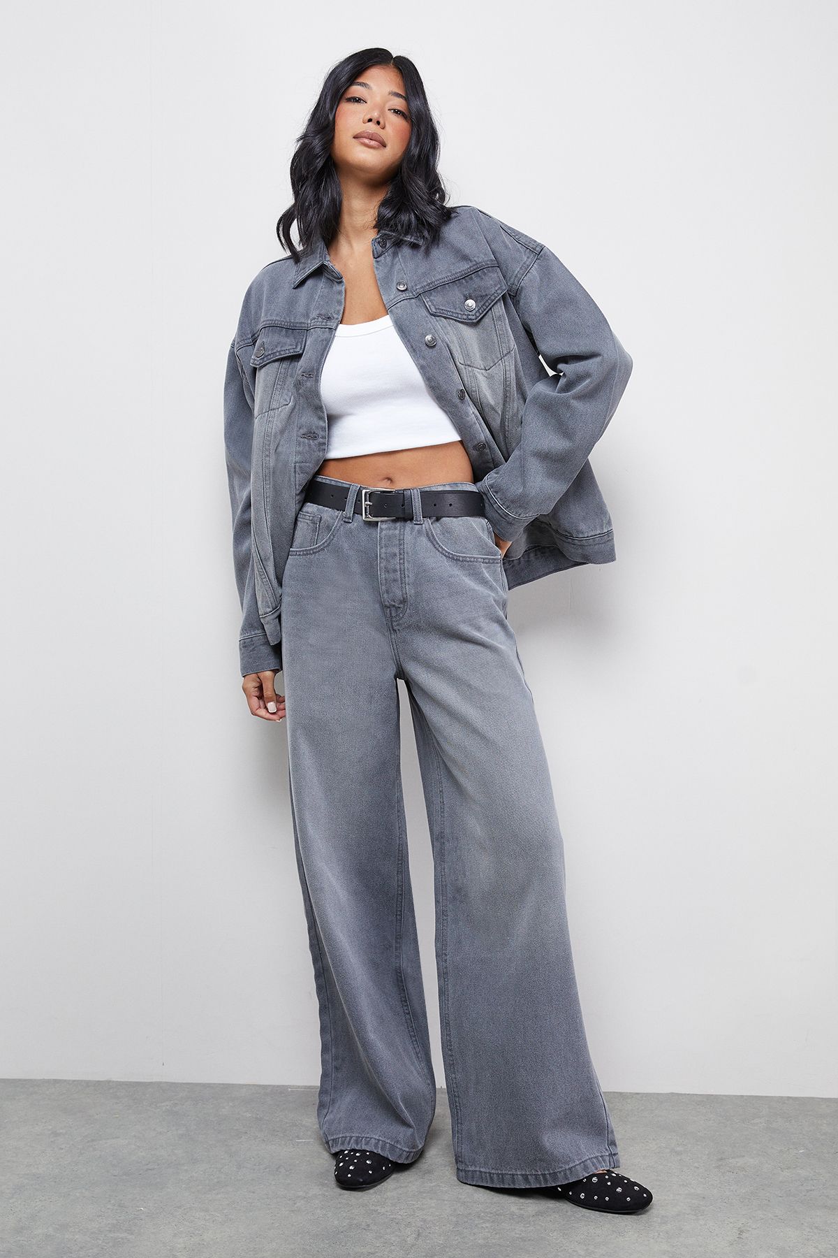 Warehouse Grey Straight Leg Jean Grey image 2