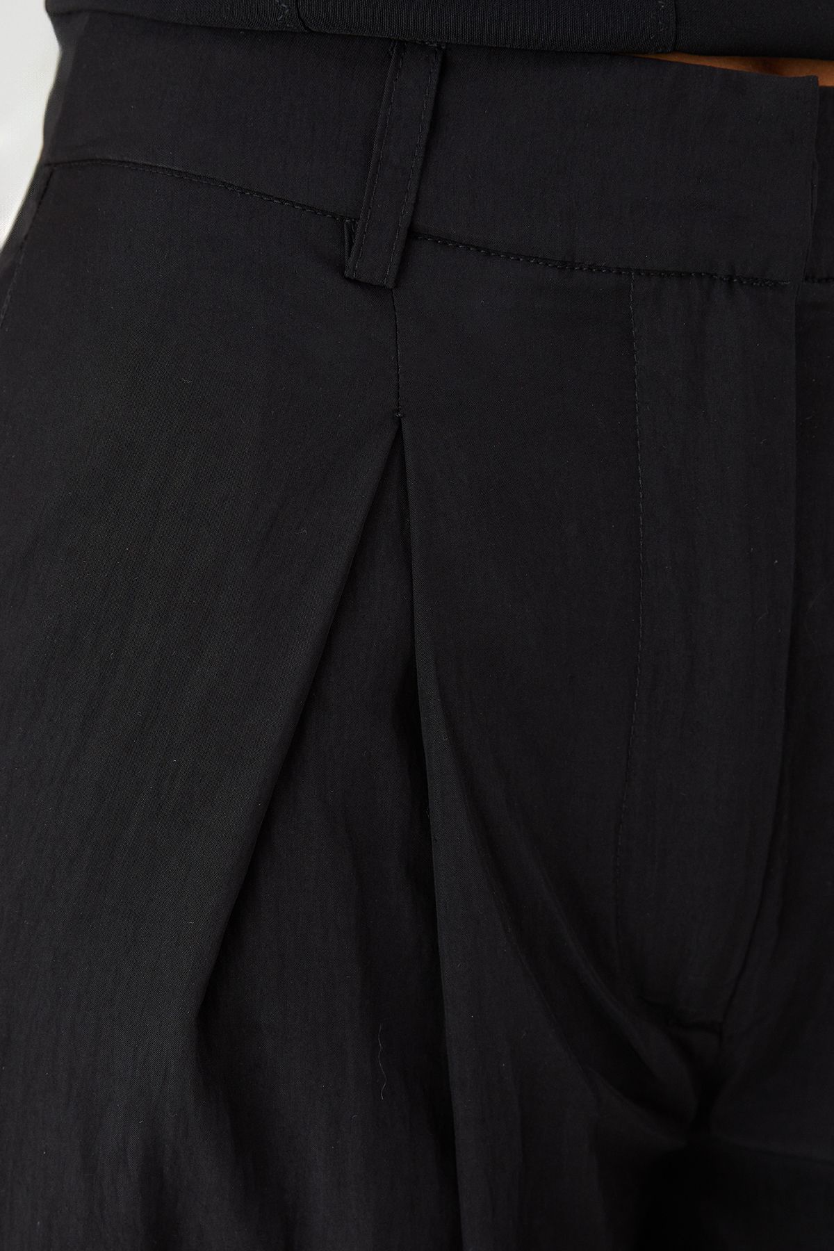 MissPap Crinkle Textured Wide Leg Trousers Black image 5