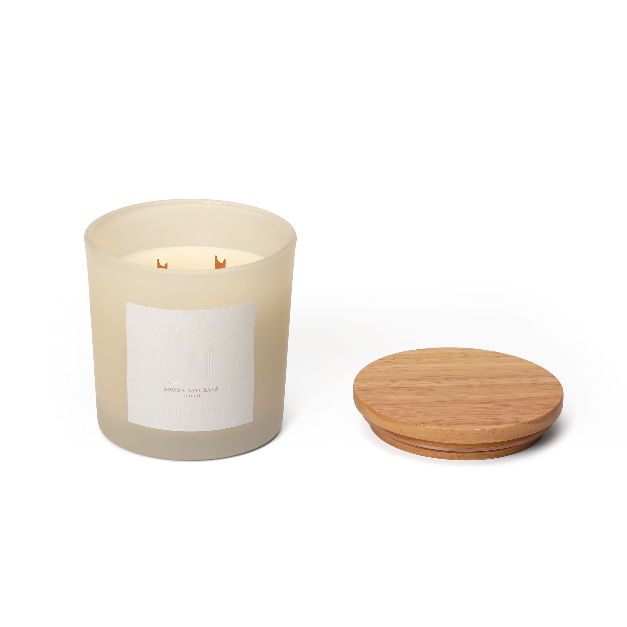 Aroma Naturals Frosted Decadence Glass Candle - Vanilla Bean Scent image 3