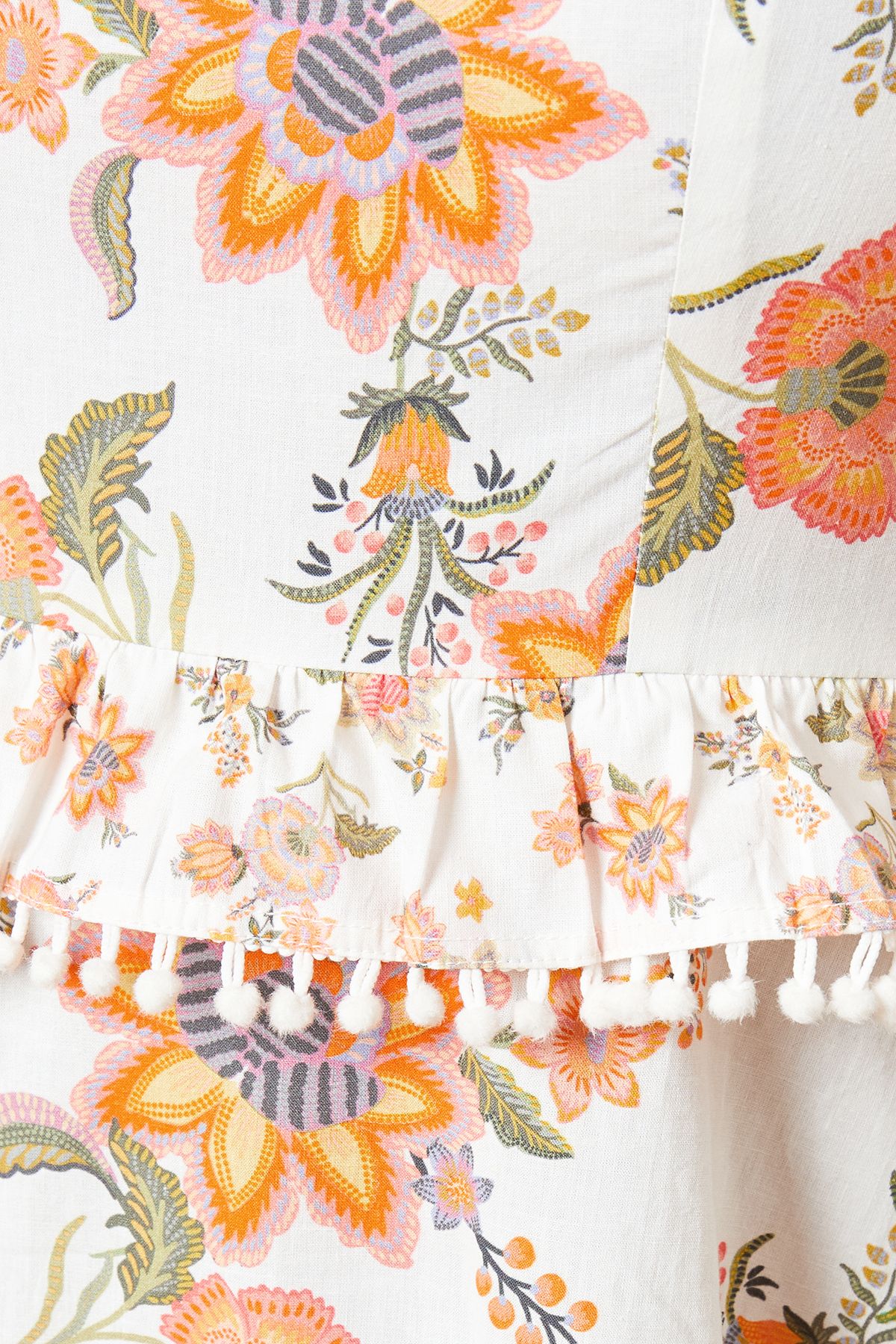 Dorothy Perkins Large Floral Printed ruffle pom pom midi dress Floral image 5