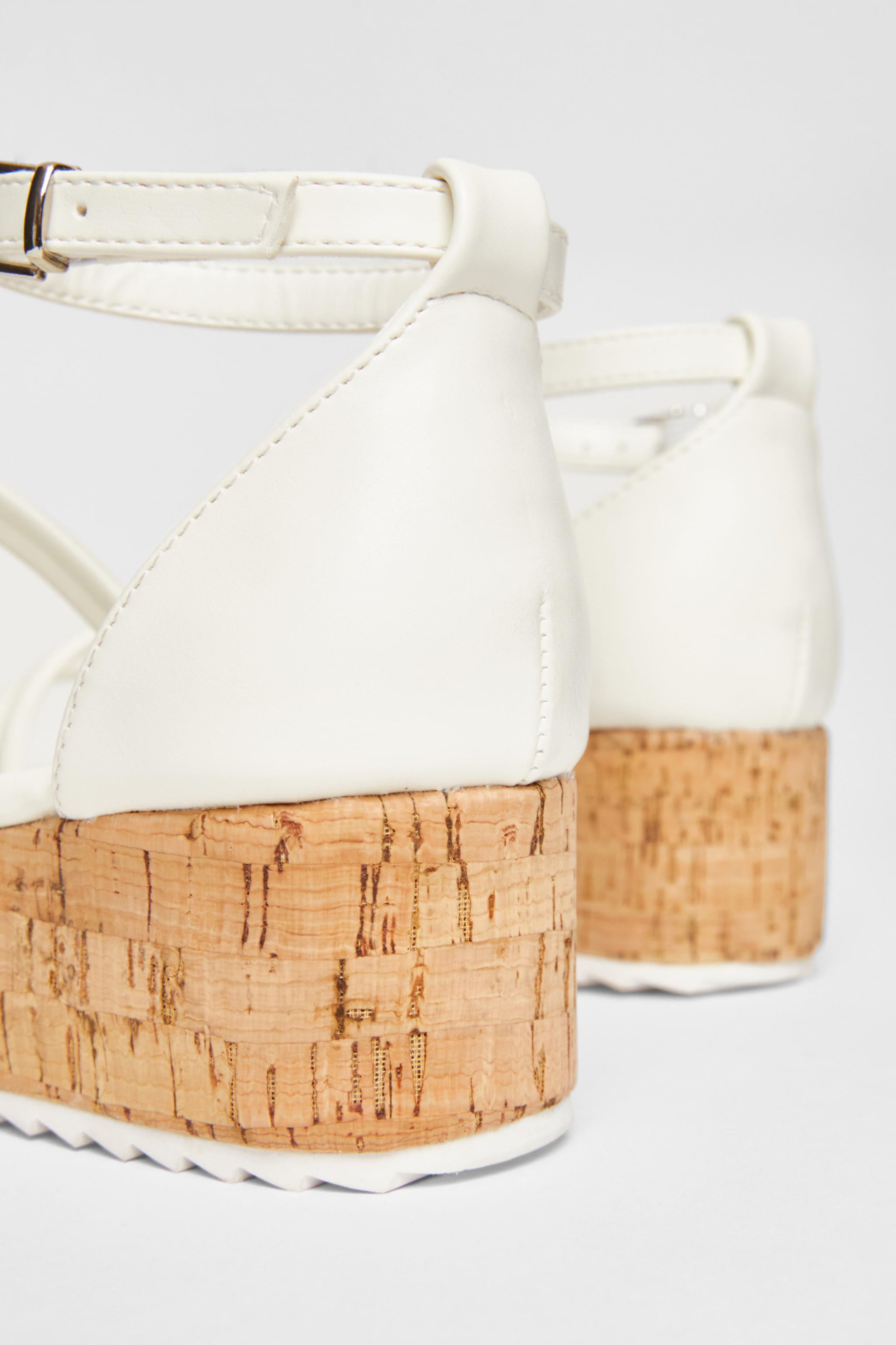 Quiz White Strappy Low Wedges image 4